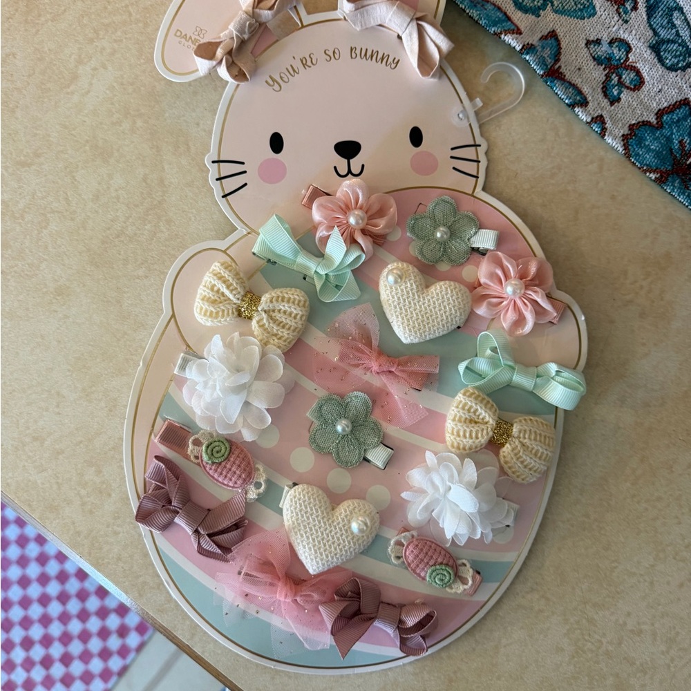 Mint Kids Hair Clip Set - Pastel Pink, Mint Green, Cream, White